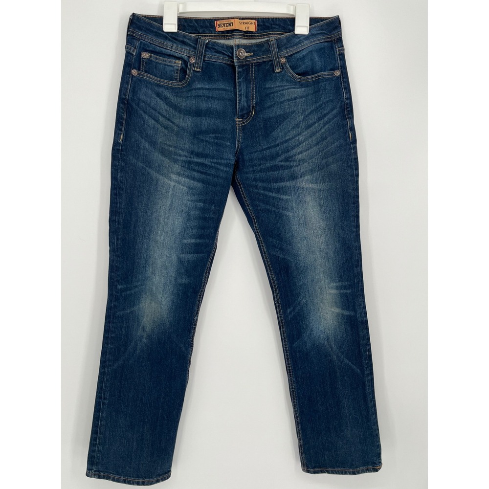 Seven7 Straight Fit Jeans Savville Dark Wash Stretch Denim Men 32x30 Rugged
